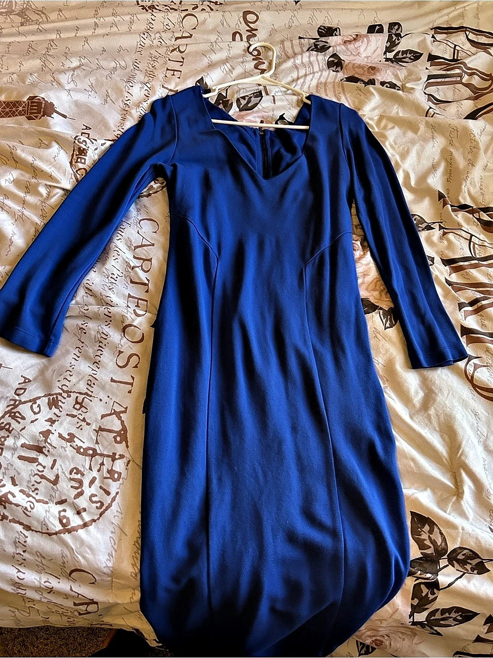 Blue Long Sleeve Maxi Dress